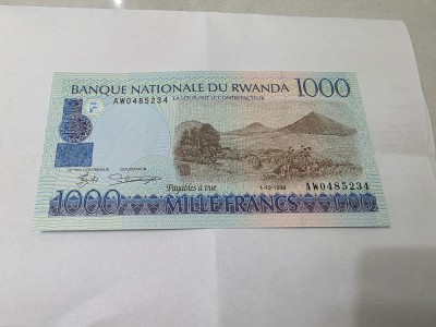 BANCNOTA RWANDA 1000 FR 1998 foto