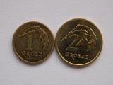 LOT 2 MONEDE 1 GROSZ,2 GROSZE 2020 POLONIA, Europa