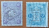 JAPONIA-''lot 2val.-timbre f vechi -perforate de firme"perfins"-STAMP-Vezi-Scan