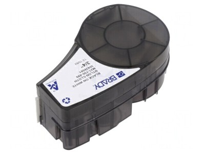 Bandă Autoadezivă Albă 19,1mm x 4,9m cu Caracter Negru foto