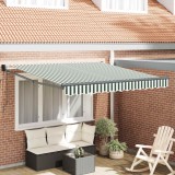 vidaXL Cortina Retractabilă Verde și alb 350 x 250 cm 3330476