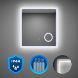 Oglindă baie Leziter Liz 60 LED 60x80 cm Iluminare Tactilă IP44 Sticlă Argintie