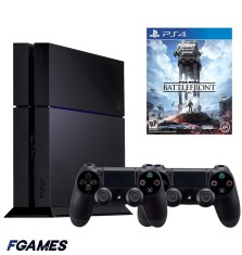Consola Sony Playstation 4 Ps4 1tb + Doua Controllere + Star Wars Battlefront PlayStation 4, Second-Hand