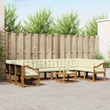 vidaXL Set de canapele de exterior cu pernă 11 pcs Natural și Crem 3369129