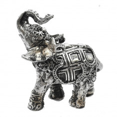 Pereche de elefanti argintii cu trompa in sus &#8211; model 2