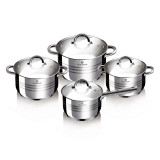 Set oale inox cu capac. 8 piese Jumbo Gourmet Line Blaumann BL 3115