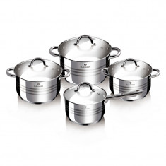 Set oale inox cu capac. 8 piese Jumbo Gourmet Line Blaumann BL 3115