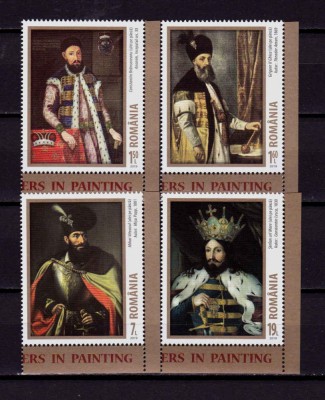 RO 2019 ,LP 2257,&amp;quot;Domnitori romani in pictura&amp;quot;,serie colt(sus sau jos!) ,MNH foto