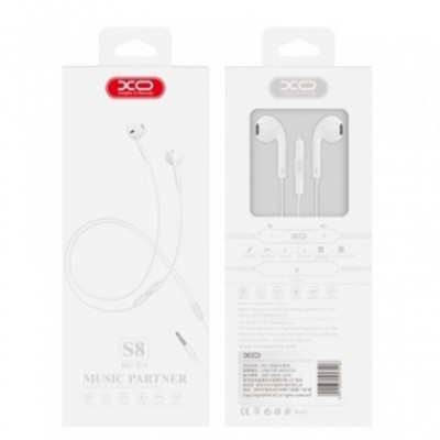 CASTI HANDSFREE XO-S8, JACK 3,5MM, ALB BLISTER foto