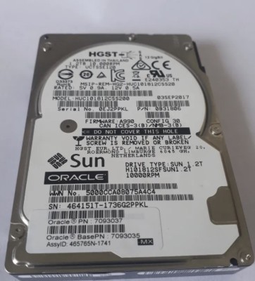 Hard disk server ca nou Sun Oracle 1.2TB 10.5K 2.5&amp;quot; Cache 128MB SAS 12Gb 7093037 7093035 HUC101812CSS200 0B31806 foto