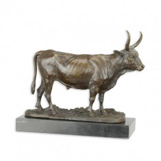 Bou- statueta din bronz pe soclu din marmura YY-117