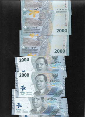 Indonezia Indonesia 2000 rupii rupiah 2022 unc pret pe bucata foto