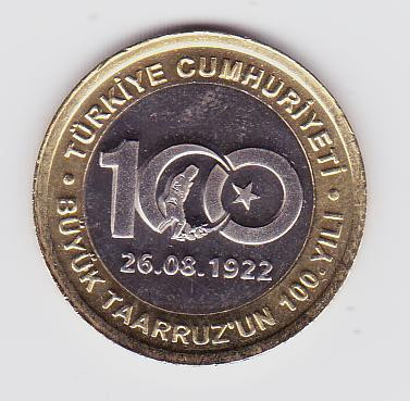 Moneda Turcia 1 Lira 2022 - KM#New UNC ( bimetalica, comemorativa ) foto