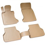 Set de 4 covorase bej cauciuc 3D stil tavita premium pentru BMW Seria 5 E60, E61 Berlina, Touring/Break 2003-2010