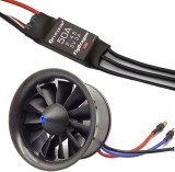 Cumpara ieftin Motor EDF electric ducted fan, Flycolor Miuzei, diametru 64 mm, Brushless 3500KV, 11 Pale rotor, ESC 50A integrat (2&ndash;4S), testat, echilibrat fabrica