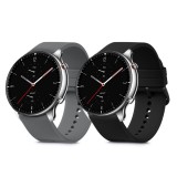 Set 2 Curele pentru Xiaomi Amazfit GTR 3 Pro / GTR 3 / GTR 2e / GTR 2, kwmobile, Silicon, Negru / Gri, 51169.202