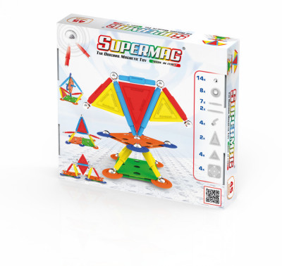 Set de constructie magnetic Supermag Projects Multicolor, 45 piese foto