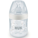 Biberon NUK, NATURE SENSE, cu tetina din silicon, orificiu S, 0-6 luni, 150 ml