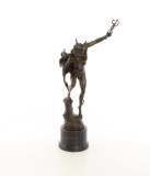 Mercur legandu-si sandalele-statueta din bronz cu soclu marmura BR-22, Religie