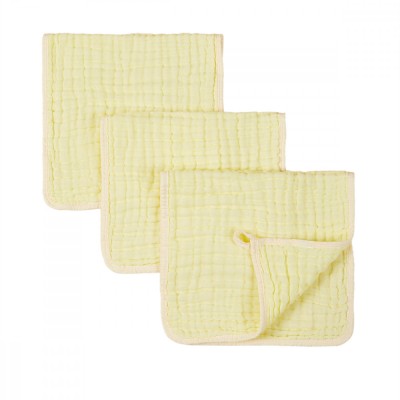 Set 3 prosoape REDQUIT din muselina pentru bebelusi 25x50cm, galben foto
