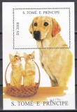 Sao Tome si Principe 1995 - C&acirc;ini și pisici, Colita, MNH