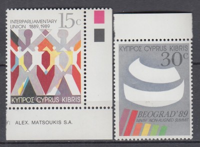 CIPRU CIPRU GREC 1989 UIP 100 DE ANI UNIUNEA INTERPRLAMENTARA SERIE MNH foto