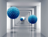 Cumpara ieftin Fototapet autocolant Tunel cu bile albastre, 200 x 150 cm