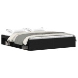 Cumpara ieftin Cadru pat fara saltea, stejar negru, 200x200 cm, lemn prelucrat