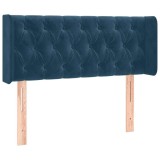 Cumpara ieftin Tablie pat cu aripioare albastru inchis 103x16x78/88 cm catifea