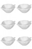 Set boluri, 6 piese, 120 ml, Portelan, Alb fildes