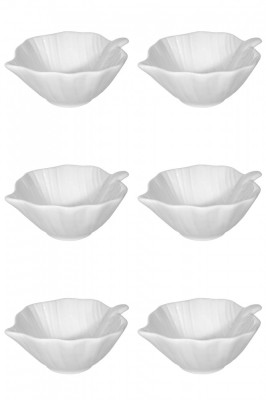 Set boluri, 6 piese, 120 ml, Portelan, Alb fildes foto