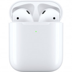 Handsfree Casti Bluetooth Apple Airpods 2, cu incarcare Wireless, Alb MRXJ2ZM/A