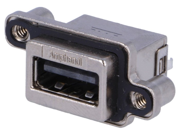 Conector USB A drept, IP68, THT