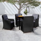 Cumpara ieftin Set de servit masa pentru grădină, 5 piese, negru