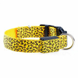 Zgarda LED pentru caini si pisici, model leopard, 36 cm, marimea S, galben