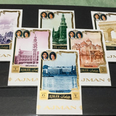 AJMAN, ROYAL VISIT- SERIE COMPLETĂ MNH, IMPERF.