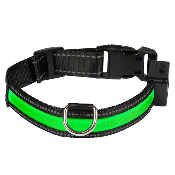 EYENIMAL zgardă luminoasă USB, verde M