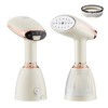 Aparat de Calcat Vertical Portabil &ndash; 1500W, Vaporizare Rapida 15s, 3 Nivele de Abur, Rezervor 280ml, Panou Inox, Galben Pal