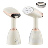 Aparat de Calcat Vertical Portabil &ndash; 1500W, Vaporizare Rapida 15s, 3 Nivele de Abur, Rezervor 280ml, Panou Inox, Galben Pal