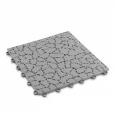Paviment pentru gradină &ndash; model piatră &ndash; plastic &ndash; 29 x 29 cm &ndash; gri &ndash; 4 buc/pachet