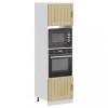 Dulapuri Cuptor Gossi 2 Buc Stejar Sonoma 60x57x207 cm Kalmar Lemn Maro Gri Alb Negru Bucatarie
