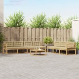 vidaXL Set de canapele de exterior cu pernă 7 pcs Alb și Bej 3386152