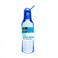 Sticla de apa portabila pentru animale de companie, albastru foto
