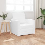 VidaXL Sofa Pat De Podea 2-in-1 Alb 74x77x81 cm Piele Sintetică