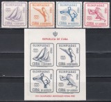 Cuba 1960 - Jocurile Olimpice, Roma, Serie + Colita NDT, MNH