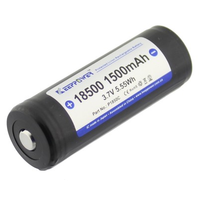 Acumulator 18500, 3.7V, 1500mAh, Li-Ion, KEEPPOWER, ICR18500-150PCM, T113354 foto