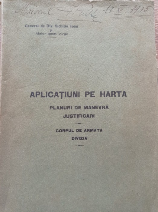 Gen. Sichitiu/Maior Ignat - Aplicatiuni pe harta, 1935, harti
