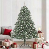 VidaXL Brad de Crăciun artificial cu 300 LED Verde 140 x 140 x 210 cm 3395247