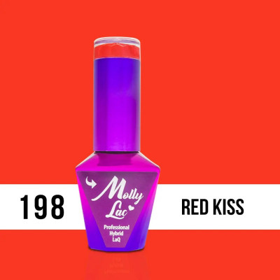 MOLLY LAC gel de unghii Hearts and Kisses - Red Kiss 198, 10ml foto