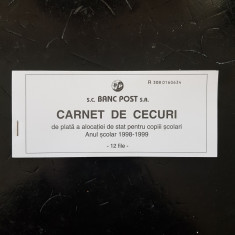 CARNET DE CECURI -ALOCATII-BANCPOST-ANII 90 foto